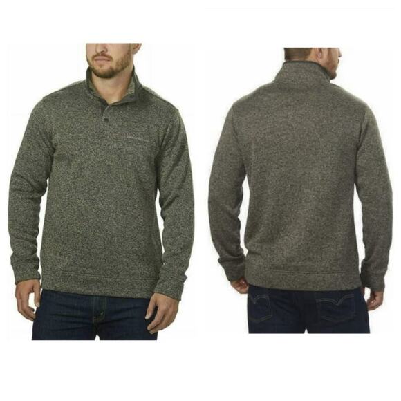 Eddie Bauer Men's Radiator Snap Button Fleece Pullover Green Heather Size M - Picture 1 of 8